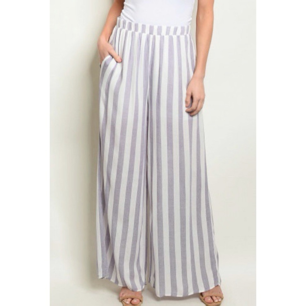 New lavender striped palazzo pants